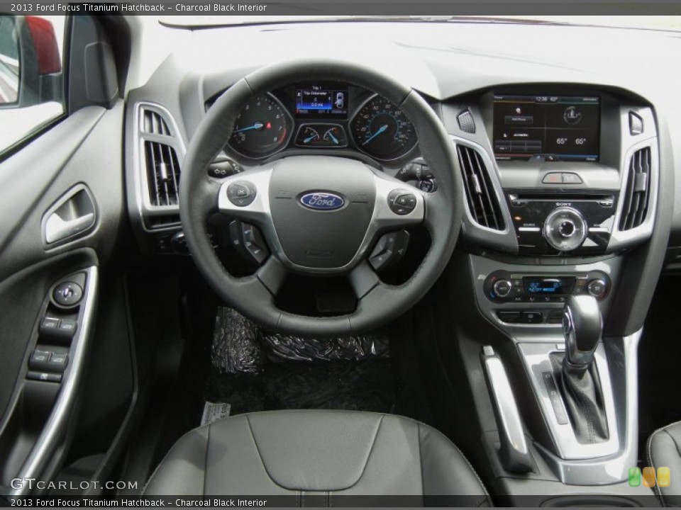 Charcoal Black Interior Dashboard for the 2013 Ford Focus Titanium Hatchback #76304330