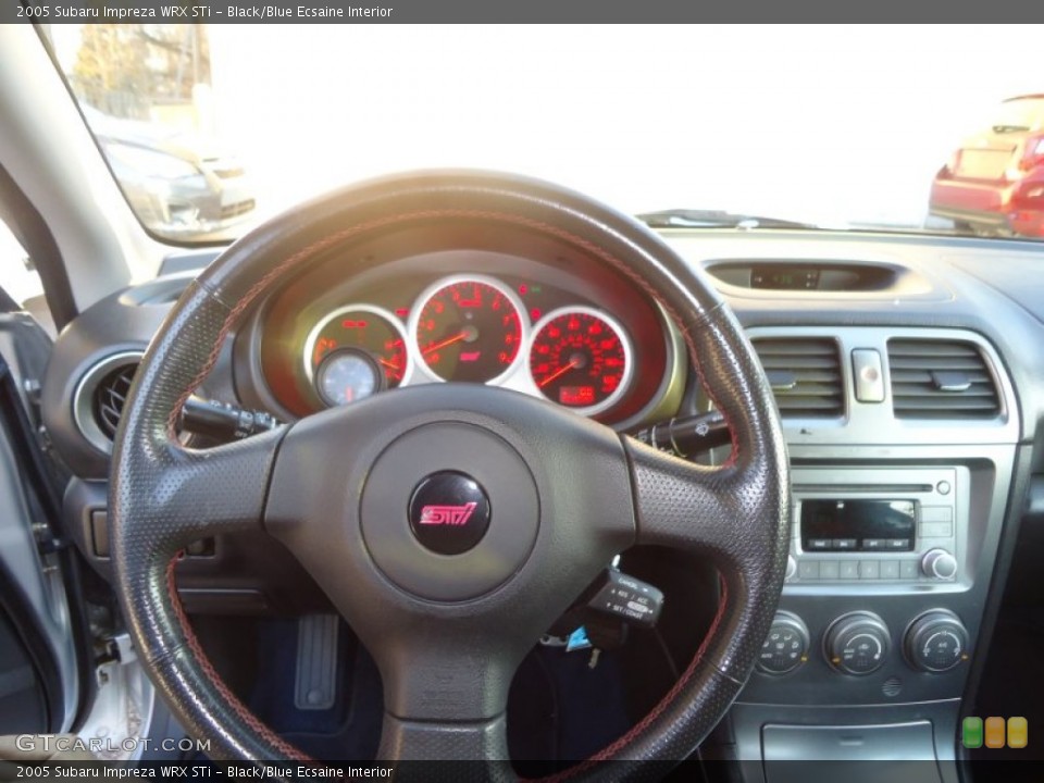 Black/Blue Ecsaine Interior Steering Wheel for the 2005 Subaru Impreza WRX STi #76308861
