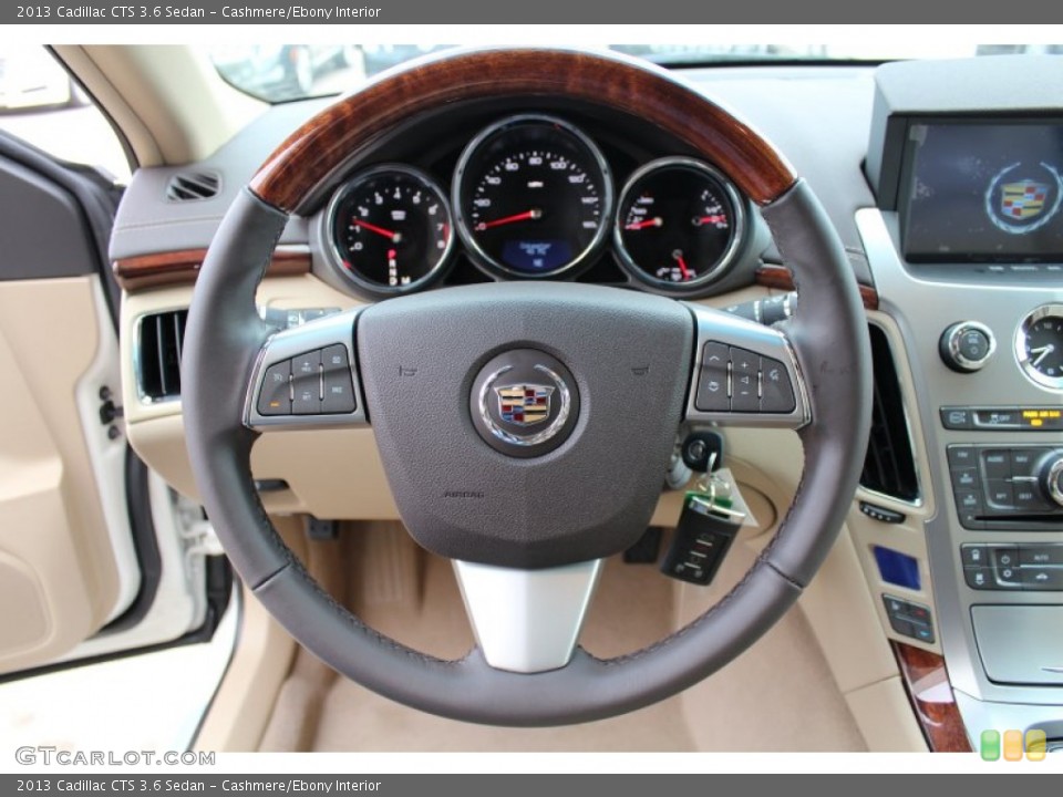 Cashmere/Ebony Interior Steering Wheel for the 2013 Cadillac CTS 3.6 Sedan #76314593