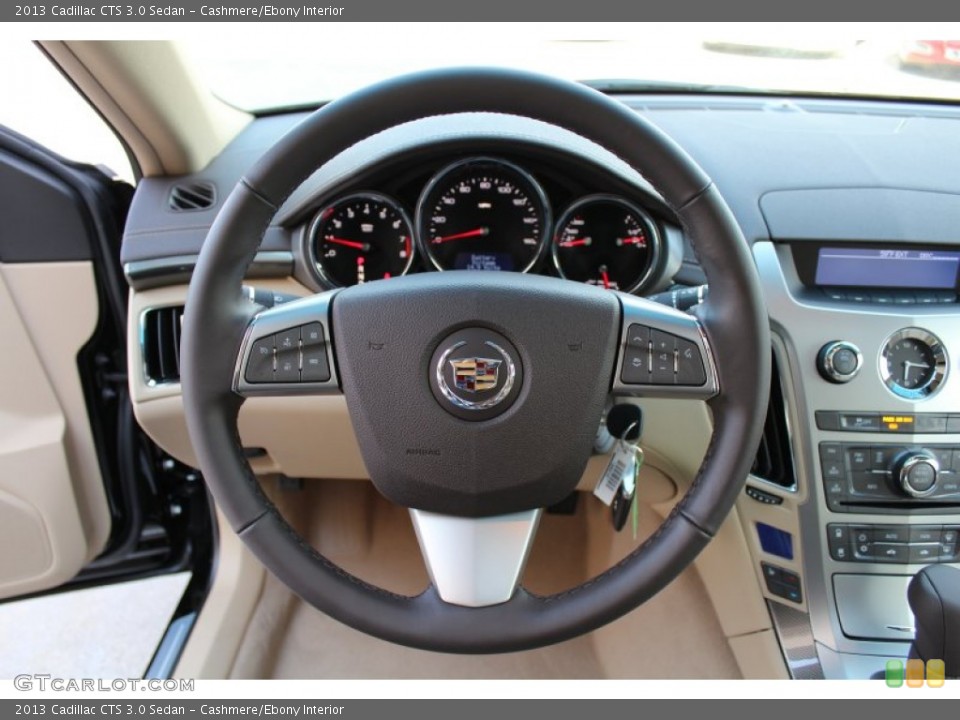 Cashmere/Ebony Interior Steering Wheel for the 2013 Cadillac CTS 3.0 Sedan #76315021