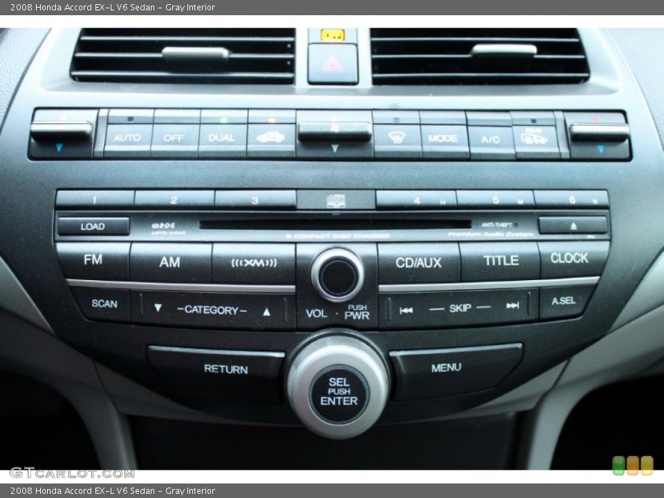 Gray Interior Controls for the 2008 Honda Accord EX-L V6 Sedan #76315664