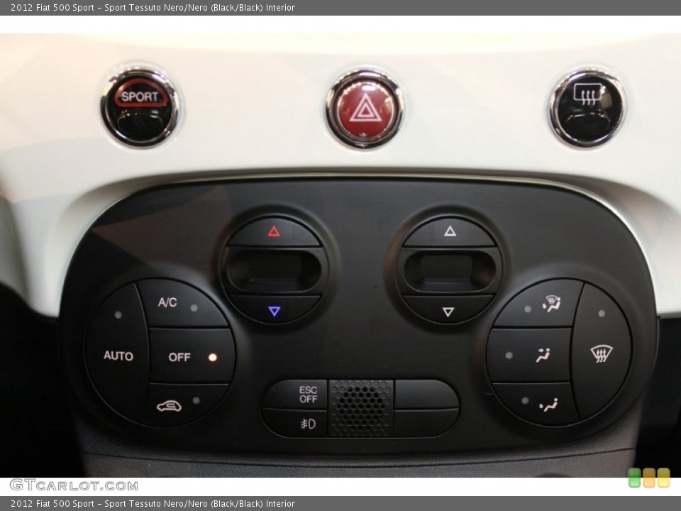 Sport Tessuto Nero/Nero (Black/Black) Interior Controls for the 2012 Fiat 500 Sport #76317329