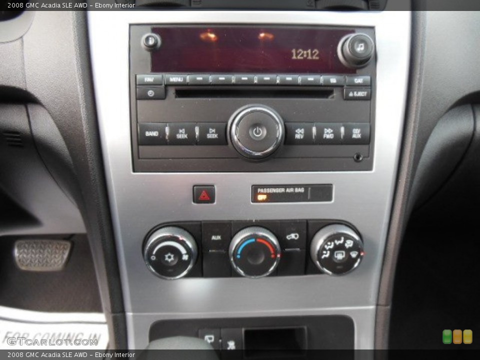 Ebony Interior Controls for the 2008 GMC Acadia SLE AWD #76318946
