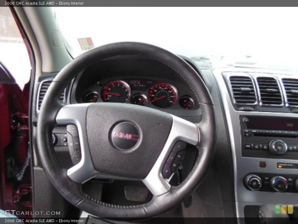 Ebony Interior Steering Wheel for the 2008 GMC Acadia SLE AWD #76318976