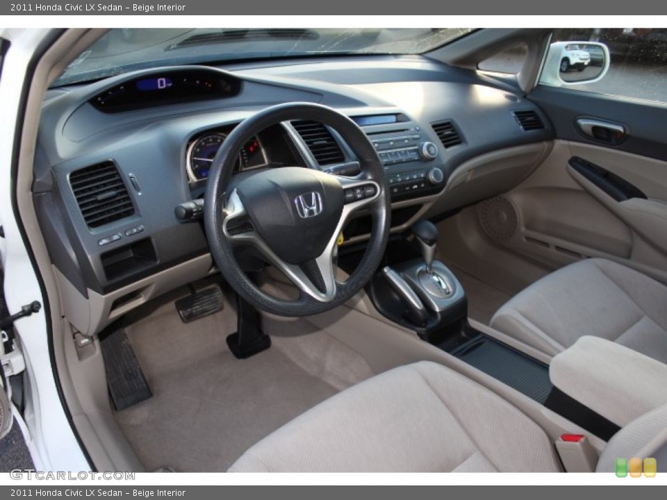 Beige Interior Prime Interior for the 2011 Honda Civic LX Sedan #76321030