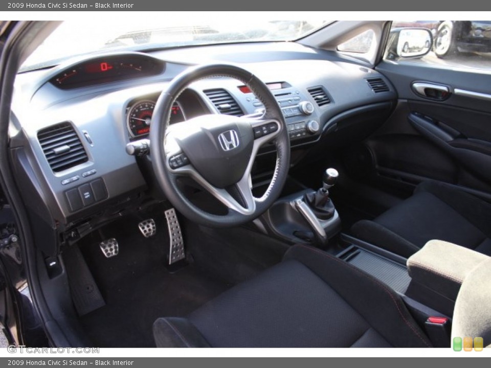 Black Interior Prime Interior for the 2009 Honda Civic Si Sedan #76321826