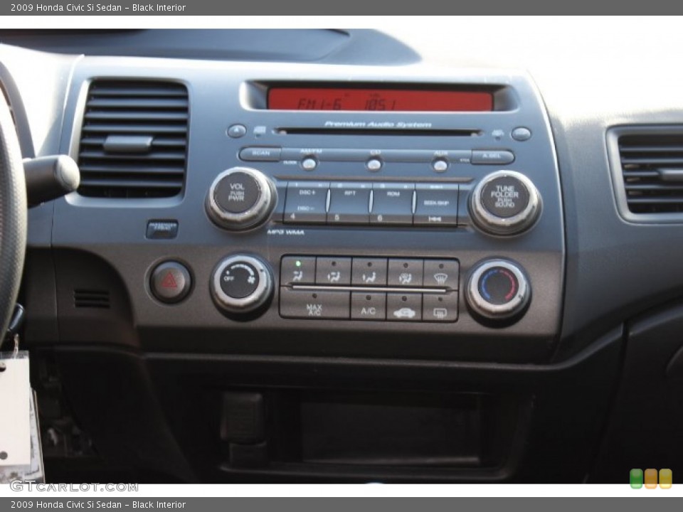 Black Interior Controls for the 2009 Honda Civic Si Sedan #76321864
