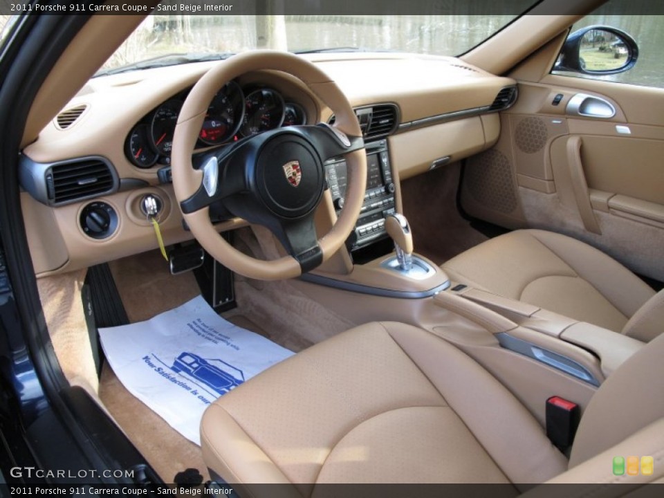 Sand Beige Interior Prime Interior for the 2011 Porsche 911 Carrera Coupe #76323386