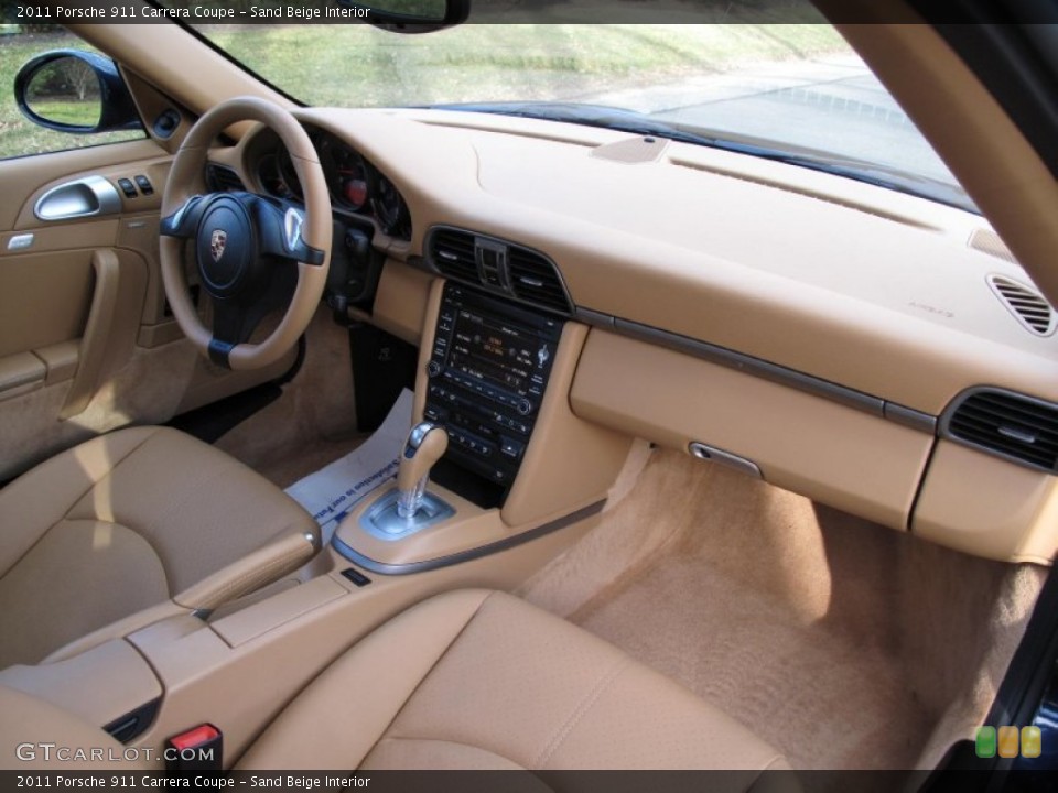 Sand Beige Interior Dashboard for the 2011 Porsche 911 Carrera Coupe #76323458