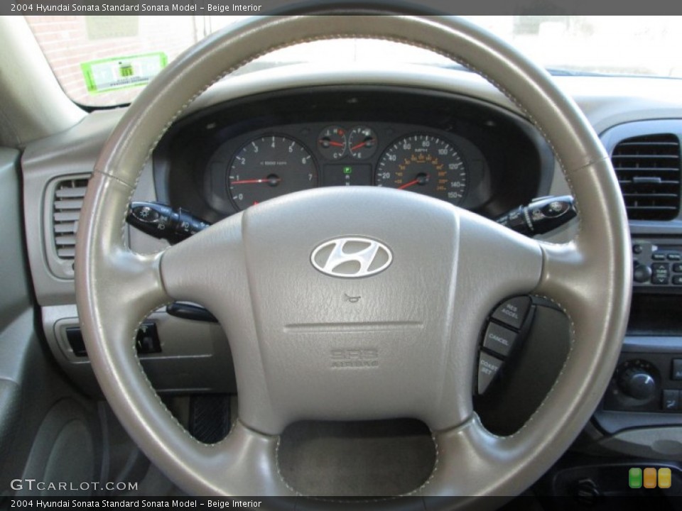 Beige Interior Steering Wheel for the 2004 Hyundai Sonata  #76324892