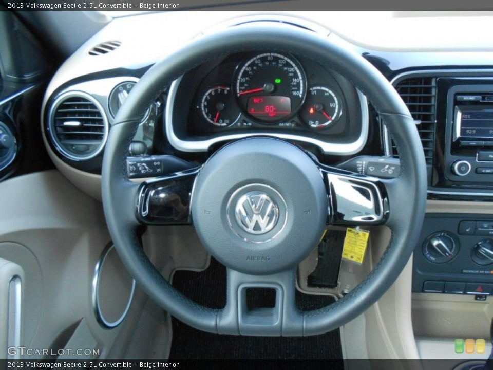 Beige Interior Steering Wheel for the 2013 Volkswagen Beetle 2.5L Convertible #76326302