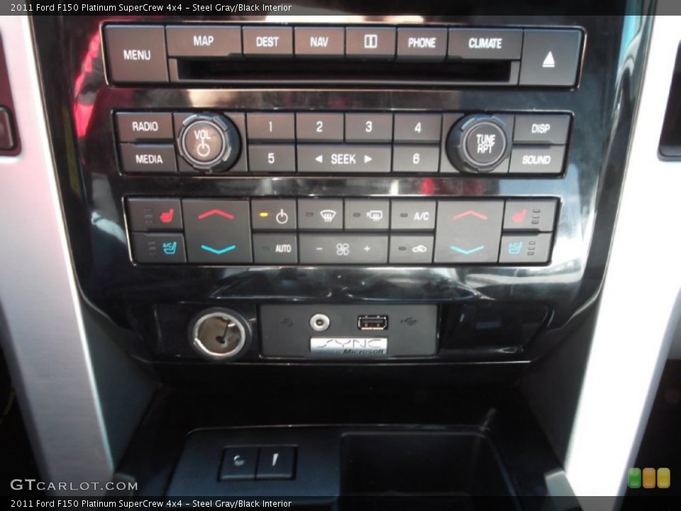 Steel Gray/Black Interior Controls for the 2011 Ford F150 Platinum SuperCrew 4x4 #76326747