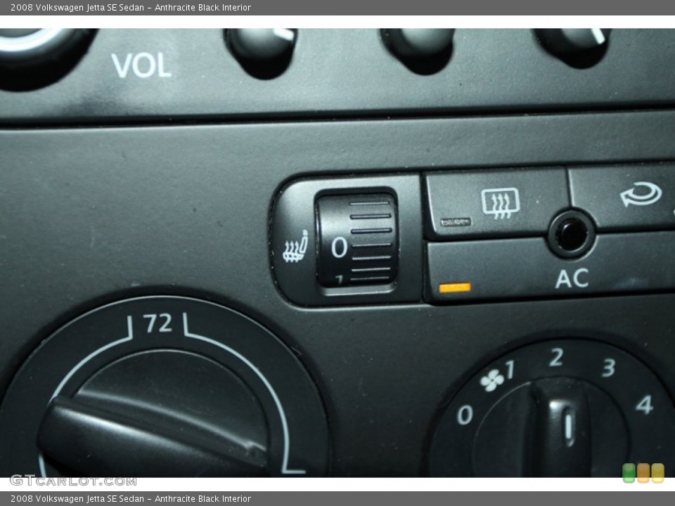 Anthracite Black Interior Controls for the 2008 Volkswagen Jetta SE Sedan #76328402