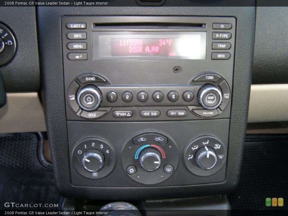 Light Taupe Interior Controls for the 2008 Pontiac G6 Value Leader Sedan #76333752