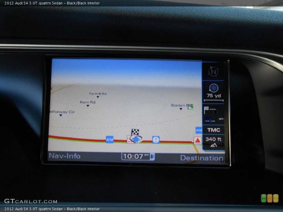 Black/Black Interior Navigation for the 2012 Audi S4 3.0T quattro Sedan #76334990