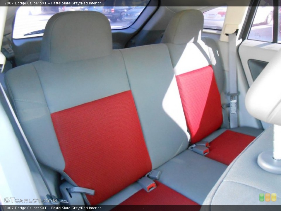 Pastel Slate Gray/Red Interior Rear Seat for the 2007 Dodge Caliber SXT #76335411