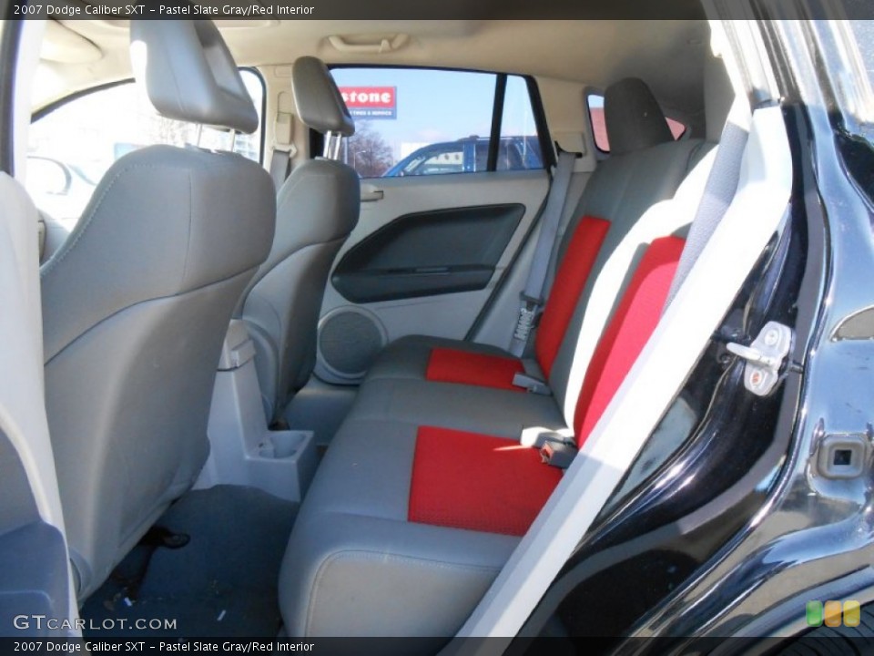 Pastel Slate Gray/Red Interior Rear Seat for the 2007 Dodge Caliber SXT #76335451