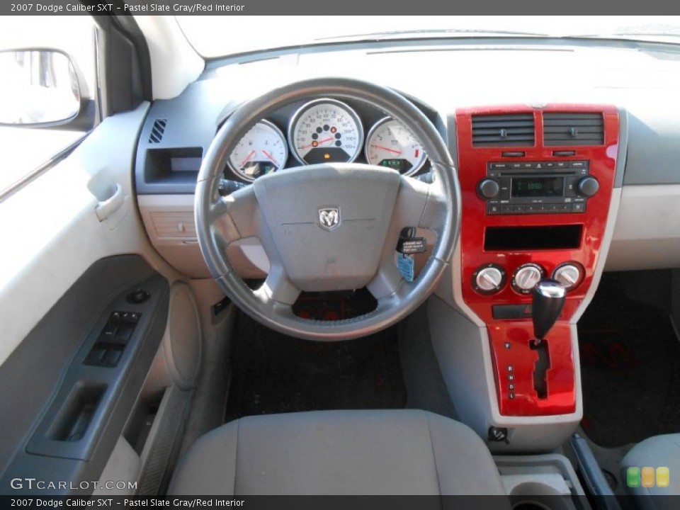 Pastel Slate Gray/Red Interior Steering Wheel for the 2007 Dodge Caliber SXT #76335492