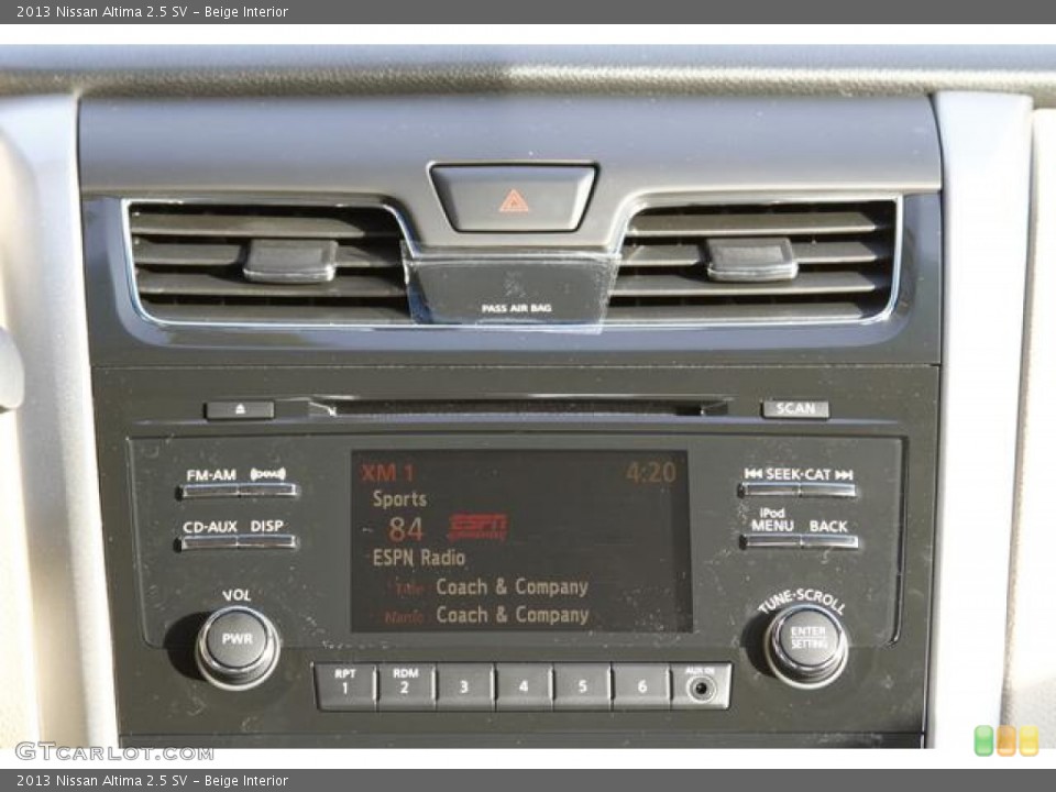Beige Interior Controls for the 2013 Nissan Altima 2.5 SV #76335503