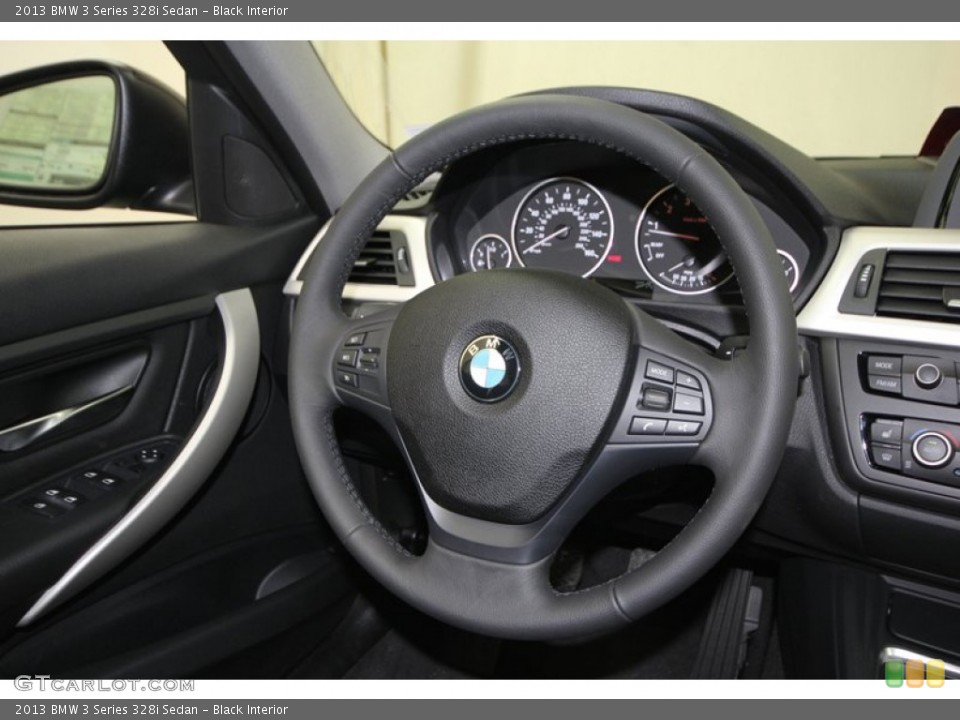 Black Interior Steering Wheel for the 2013 BMW 3 Series 328i Sedan #76335569