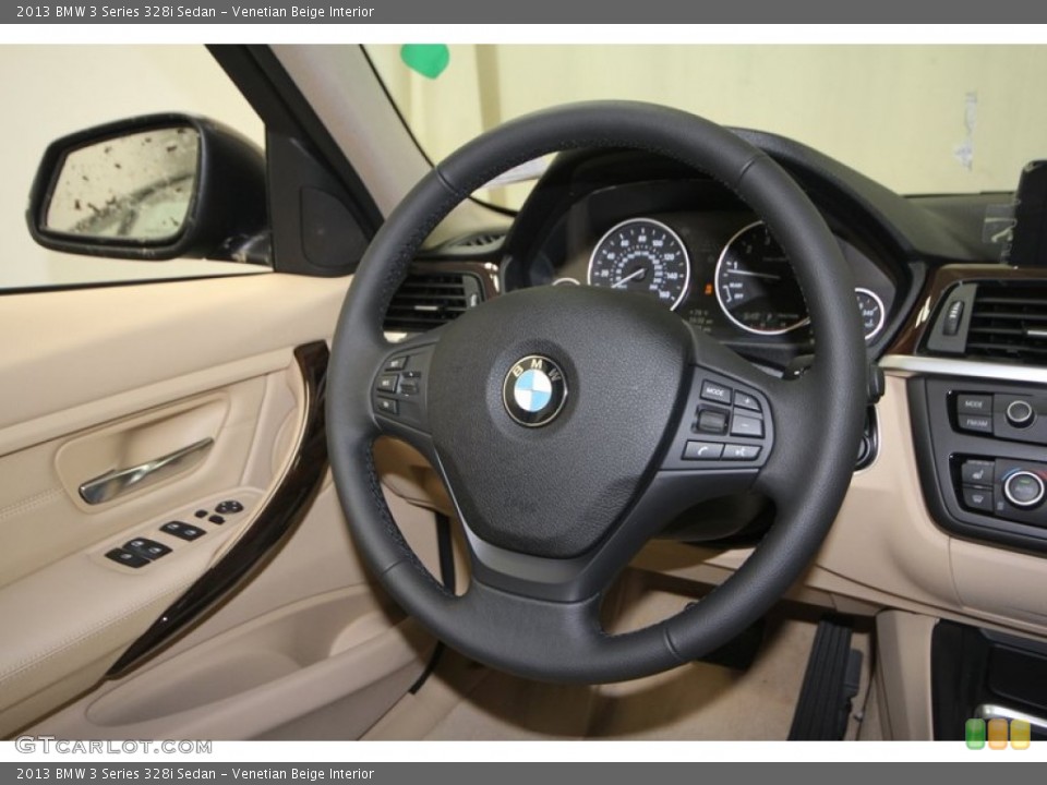 Venetian Beige Interior Steering Wheel for the 2013 BMW 3 Series 328i Sedan #76336658