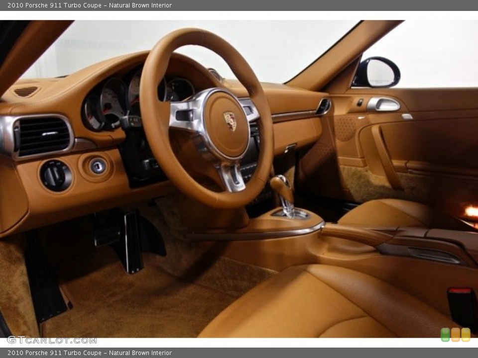 Natural Brown Interior Dashboard for the 2010 Porsche 911 Turbo Coupe #76342010