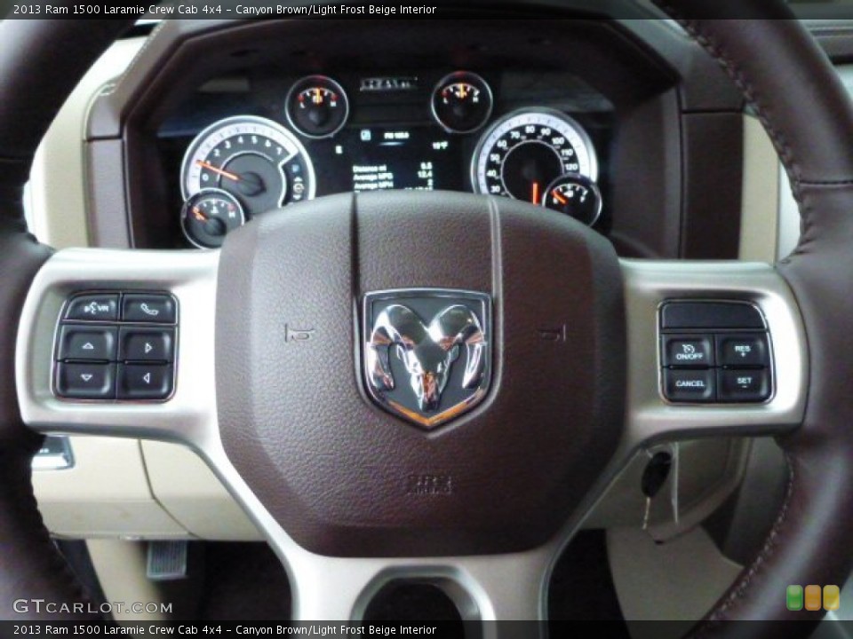 Canyon Brown/Light Frost Beige Interior Controls for the 2013 Ram 1500 Laramie Crew Cab 4x4 #76342603