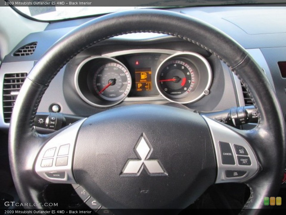 Black Interior Steering Wheel for the 2009 Mitsubishi Outlander ES 4WD #76346209