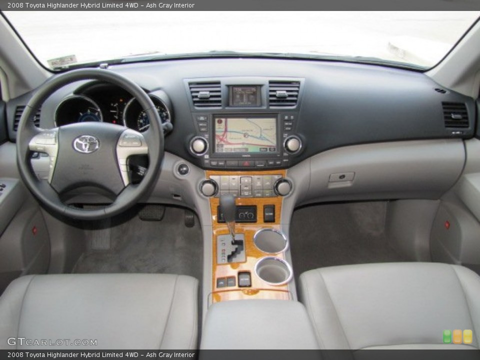 Ash Gray Interior Dashboard for the 2008 Toyota Highlander Hybrid Limited 4WD #76347044
