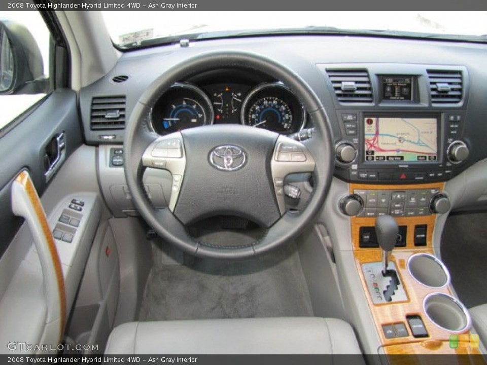 Ash Gray Interior Dashboard for the 2008 Toyota Highlander Hybrid Limited 4WD #76347211