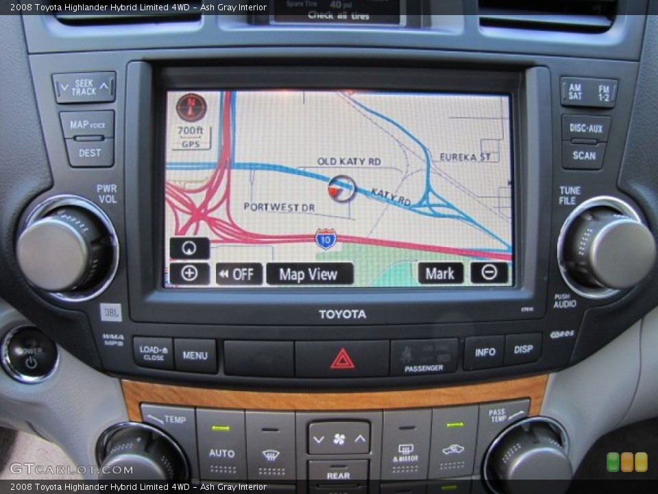 Ash Gray Interior Navigation for the 2008 Toyota Highlander Hybrid Limited 4WD #76347303