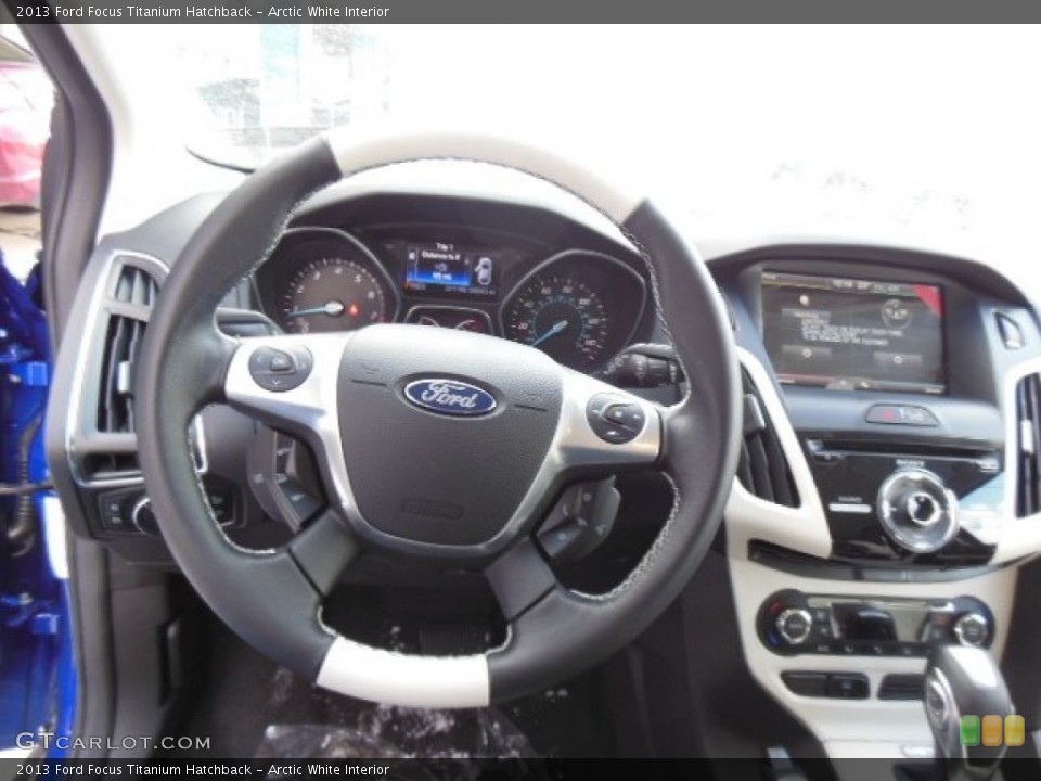 Arctic White Interior Steering Wheel for the 2013 Ford Focus Titanium Hatchback #76350898