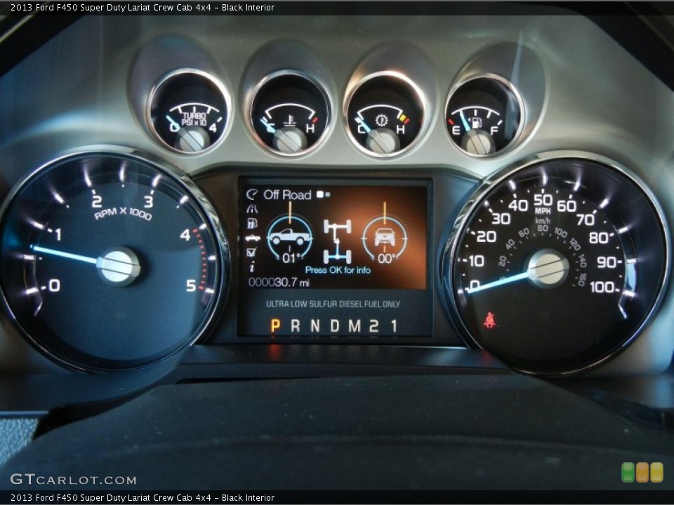 Black Interior Gauges for the 2013 Ford F450 Super Duty Lariat Crew Cab 4x4 #76355795