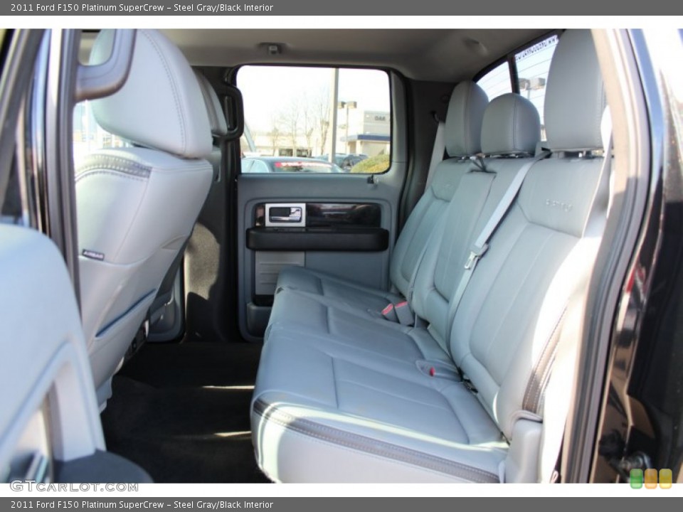 Steel Gray/Black Interior Rear Seat for the 2011 Ford F150 Platinum SuperCrew #76357690