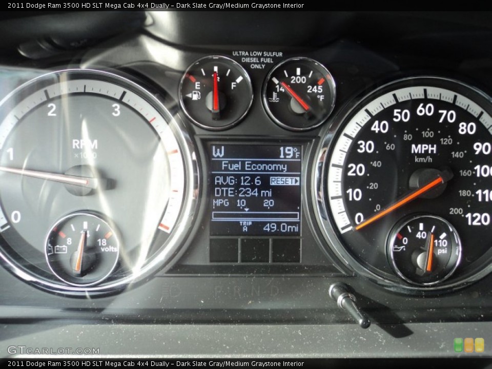 Dark Slate Gray/Medium Graystone Interior Gauges for the 2011 Dodge Ram 3500 HD SLT Mega Cab 4x4 Dually #76360441