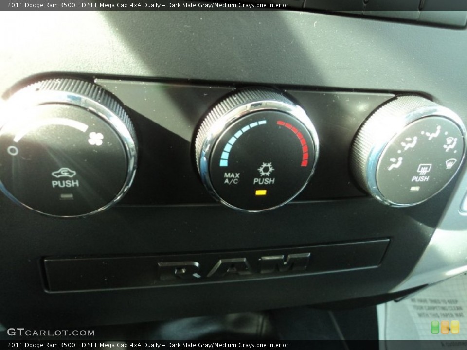 Dark Slate Gray/Medium Graystone Interior Controls for the 2011 Dodge Ram 3500 HD SLT Mega Cab 4x4 Dually #76360621