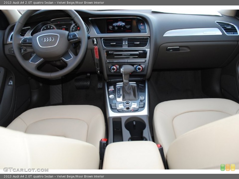 Velvet Beige/Moor Brown Interior Dashboard for the 2013 Audi A4 2.0T quattro Sedan #76363756