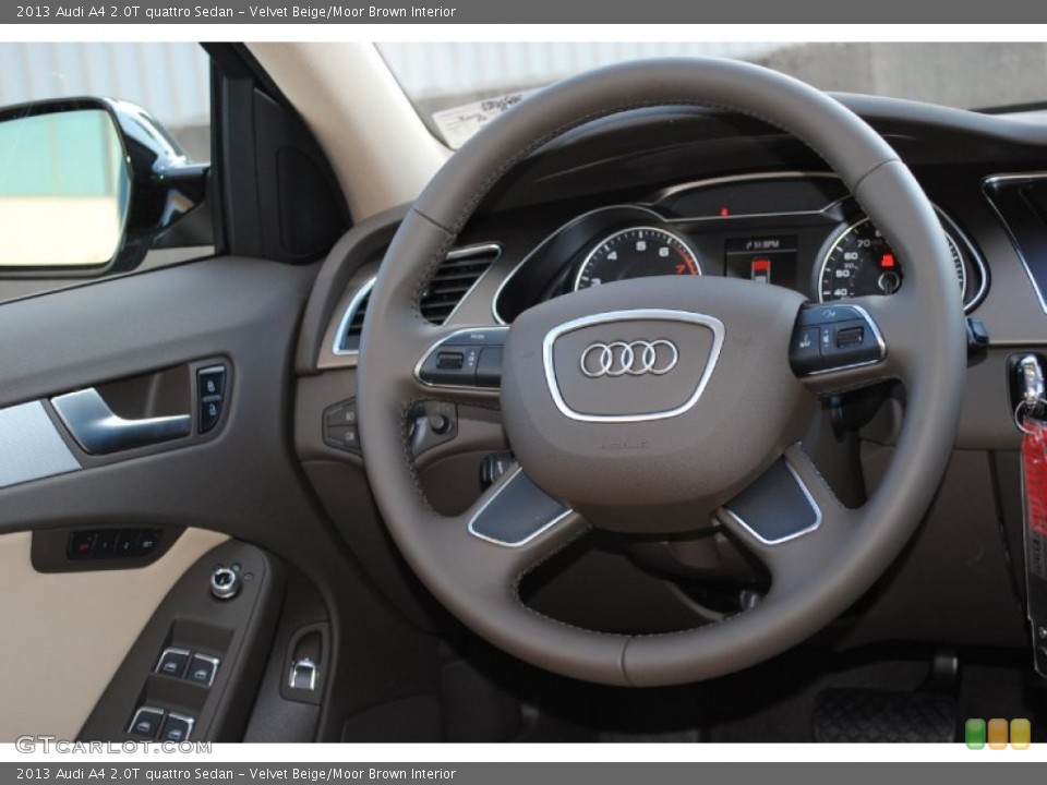 Velvet Beige/Moor Brown Interior Steering Wheel for the 2013 Audi A4 2.0T quattro Sedan #76363771