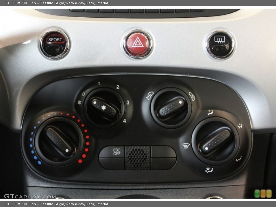 Tessuto Grigio/Nero (Grey/Black) Interior Controls for the 2012 Fiat 500 Pop #76372672