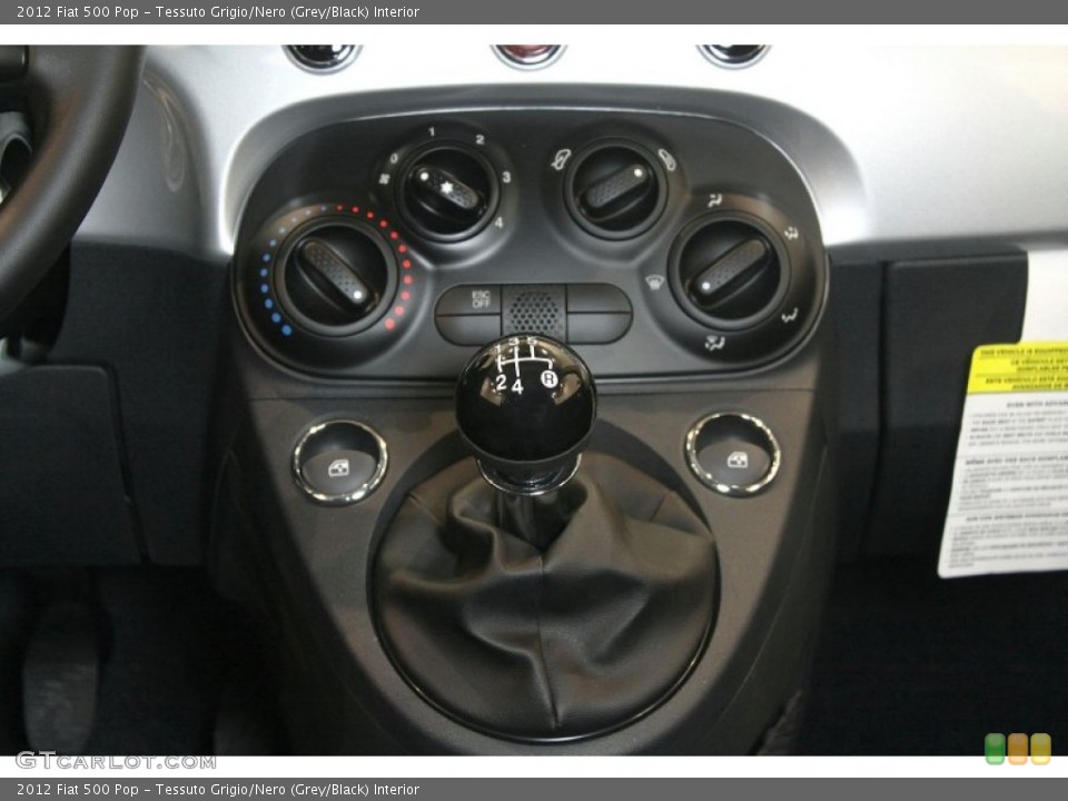 Tessuto Grigio/Nero (Grey/Black) Interior Controls for the 2012 Fiat 500 Pop #76372691