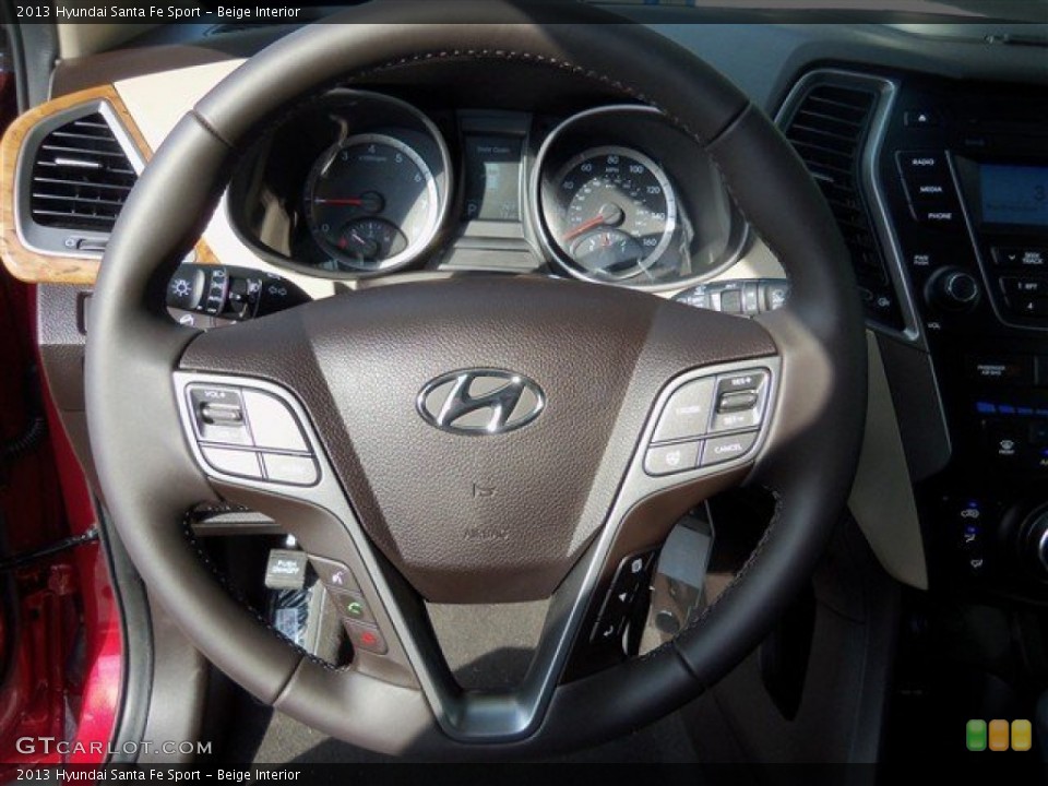 Beige Interior Steering Wheel for the 2013 Hyundai Santa Fe Sport #76373263