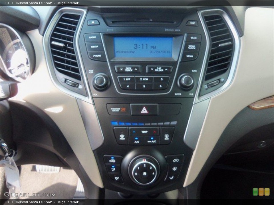 Beige Interior Controls for the 2013 Hyundai Santa Fe Sport #76373278