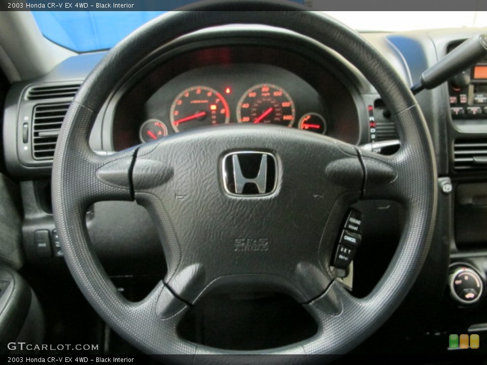 Black Interior Steering Wheel for the 2003 Honda CR-V EX 4WD #76374302