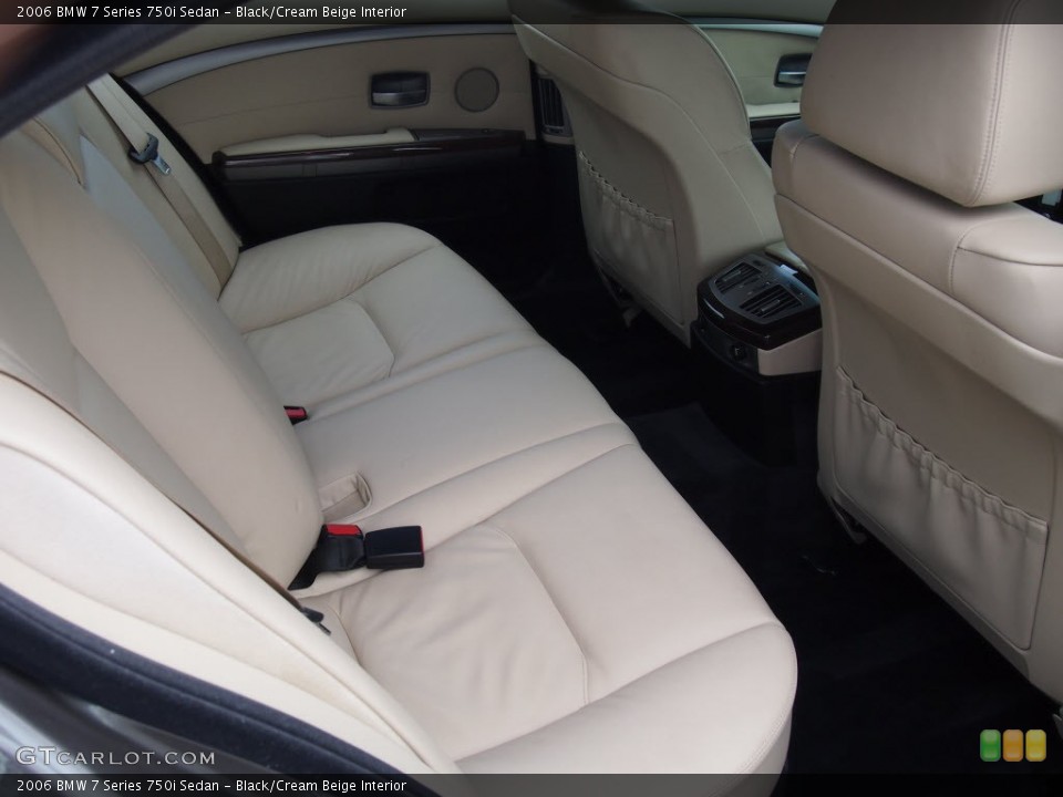 Black/Cream Beige Interior Rear Seat for the 2006 BMW 7 Series 750i Sedan #76374975