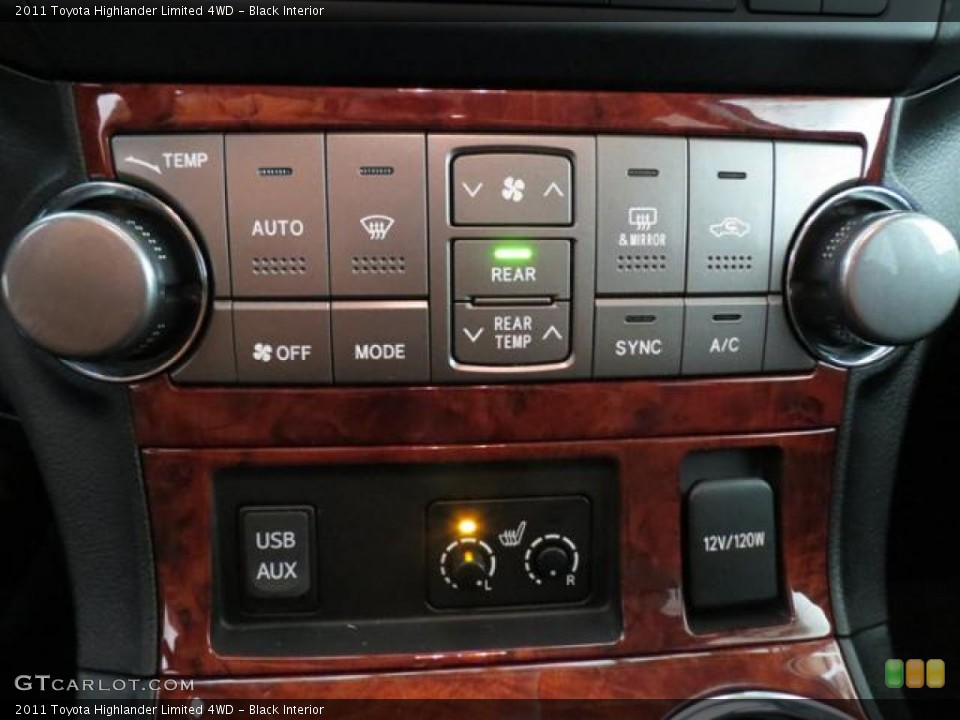 Black Interior Controls for the 2011 Toyota Highlander Limited 4WD #76375207