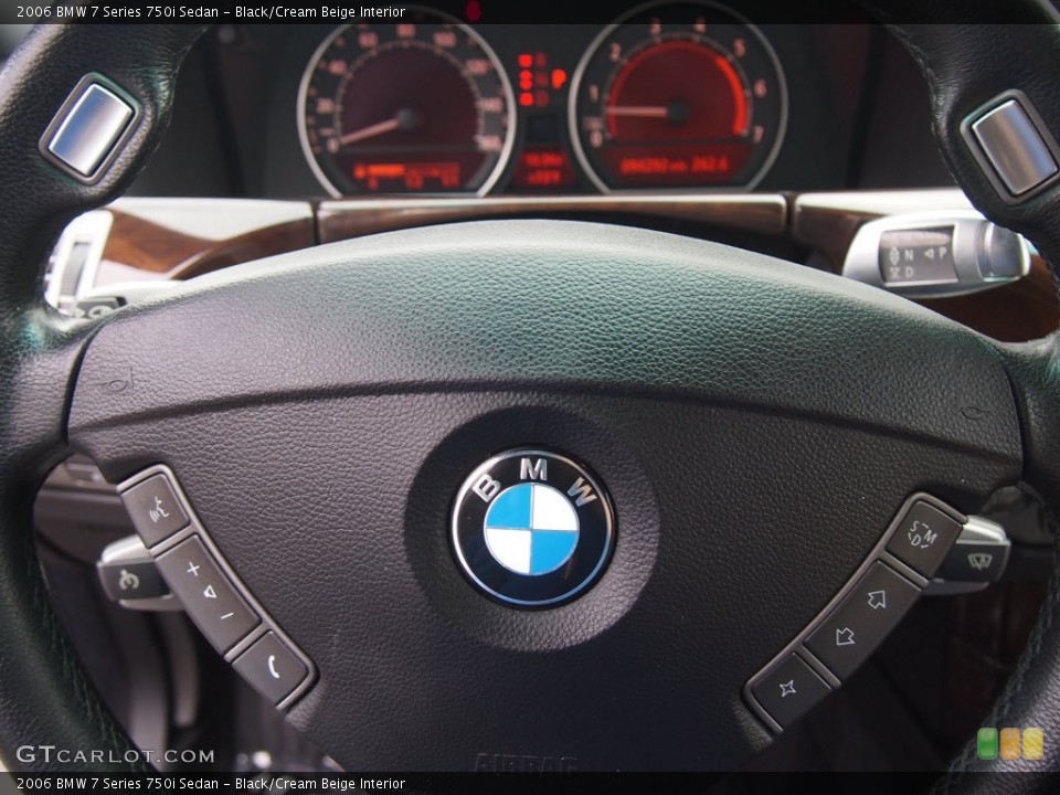 Black/Cream Beige Interior Controls for the 2006 BMW 7 Series 750i Sedan #76375228