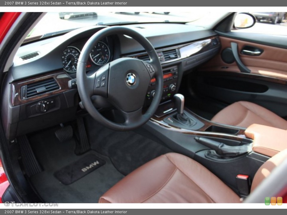 Terra/Black Dakota Leather Interior Prime Interior for the 2007 BMW 3 Series 328xi Sedan #76375750