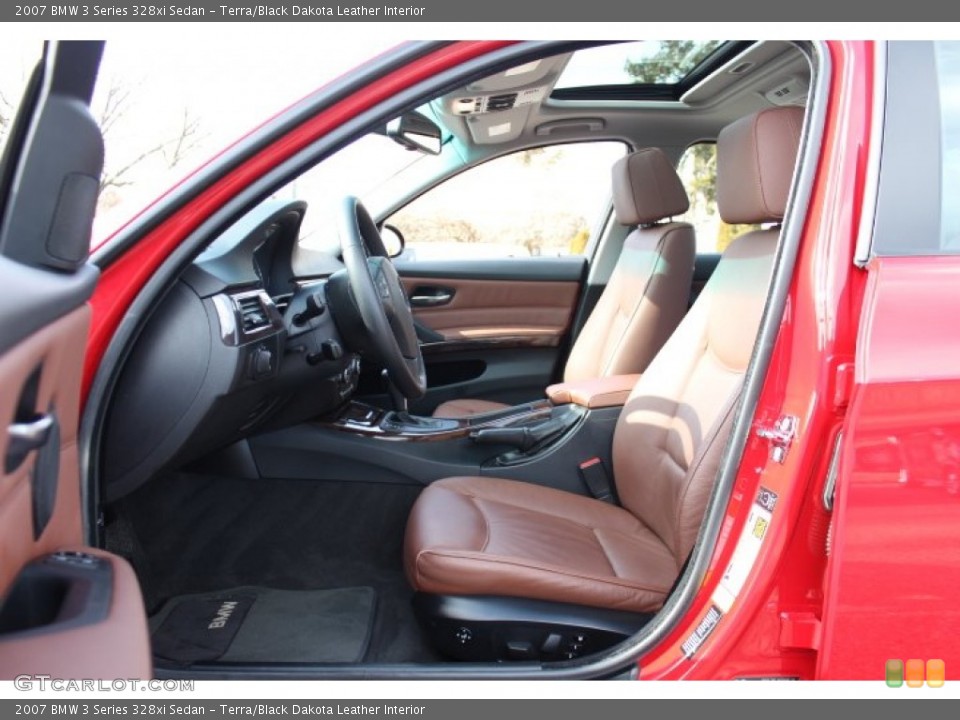 Terra/Black Dakota Leather Interior Front Seat for the 2007 BMW 3 Series 328xi Sedan #76375765