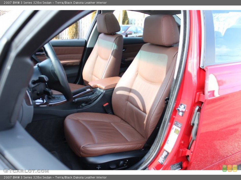 Terra/Black Dakota Leather Interior Front Seat for the 2007 BMW 3 Series 328xi Sedan #76375777