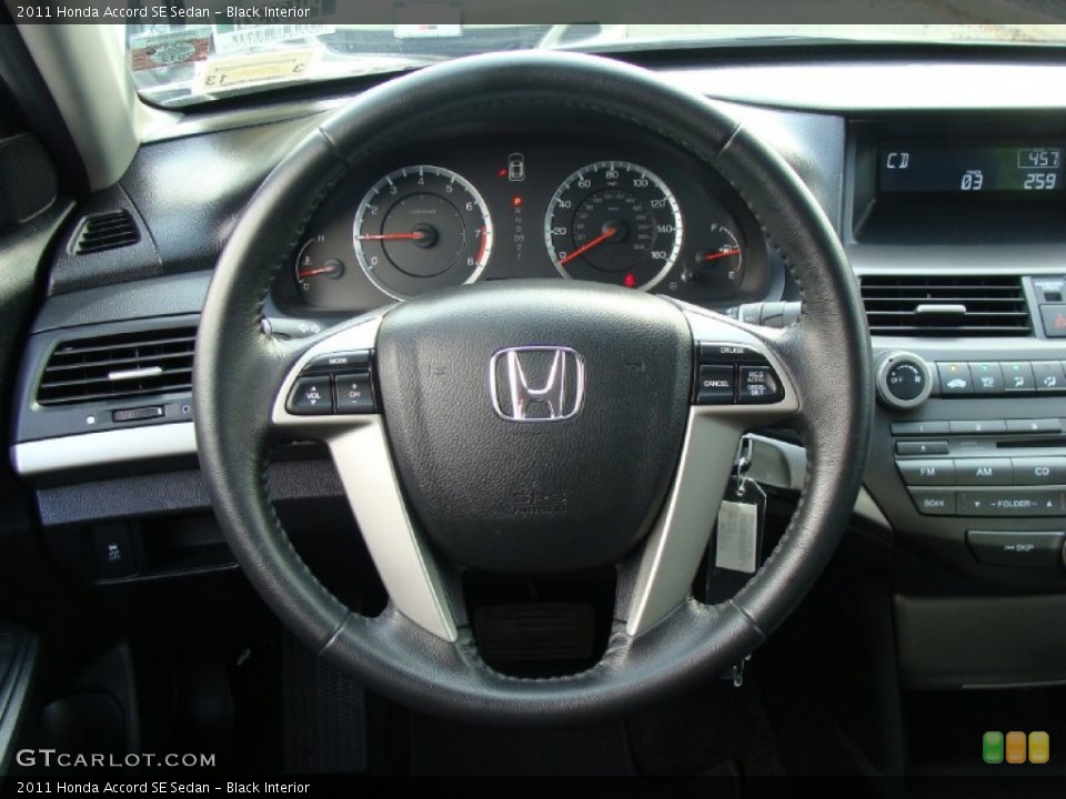 Black Interior Steering Wheel for the 2011 Honda Accord SE Sedan #76378484